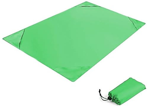 ZYHBBGXFC-XM Familie im Freien wasserdichte robuste Picknickdecken, Faltbare Sanddichte Strandmatte for Kinderspielplatz Camping Park Wandern Gras Reisen(Green,1 * 1.4m)