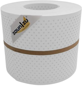 zaun|zu® Premium Sichtschutzstreifen GELOCHT | genarbte Oberfläche | 15% Lochmuster | PP für Doppelstabmatten | Sichtschutz Rolle | Polypropylen | Zaunblende | Made in Germany Weiß 26m