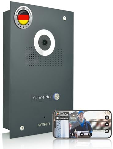 Mathfel Videocitofono IP Wi-Fi per 1 casa di famiglia - Antracite - Telecamera 170° - Visione notturna - Controllo tramite app - Full HD - con telecamera IP - senza monitor