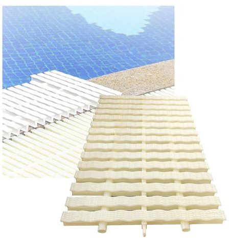 Pool-Entwässerung, Überlaufgitter, Abdeckleiste für Badezimmer, Terrasse, Decks, Gehwege, Wellenstreifen, Auslauf, Entwässerungsgitter, 25 x 100 cm, 2 Stück