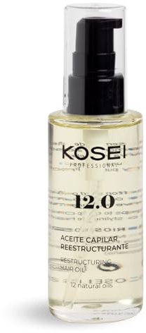 KOSEI 12.0 | Aceite Reestructurante Capilar | Aceite Capilar Hidratante | Aporta un Cabello Suave, Bonito y sin Nudos | Aceite Pelo | Protege el Cabello y las Puntas | Hair oil | 50ml