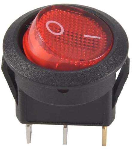 Asyduey Interrupteur A Bascule Bipolaire ON OFF Rouge 3 Broche 20mm