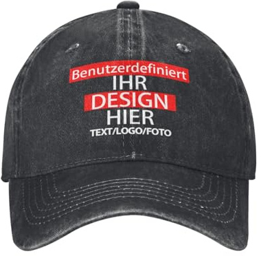 Kustima Basecap personalisiert selbst gestalten Kappe für Männer & Frauen | personalisierte Schirmmütze mit Foto/Logo/Text | Verstellbare | Mesh Caps Baseball Cap Herren Damen