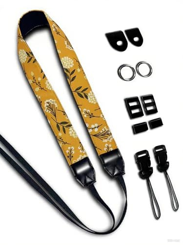 XILIYAI Universal Shoulder Neck Sling Belt Adjustable Retro Cotton Camera Strap Daisy Camera Shoulder Straps for DSLR/SLR/Mirrorless Canon Nikon Sony OlympusCompatible(Daisy)
