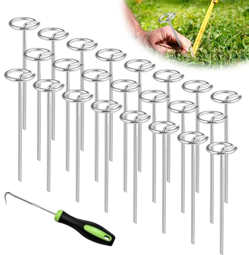 CEIEVER Lot de 120 piquets en métal pour tapis d'extérieur, agrafes en acier inoxydable 15 cm pour terrasse, pelouse, tapis de camping, tapis de sol, bâches, tentes