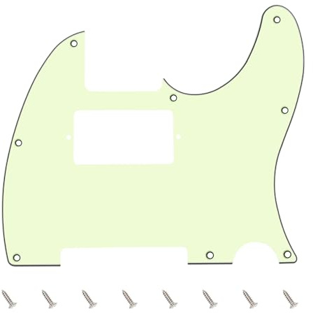 Banworks 3-lagige E-Gitarren-Pickguard 8-Loch HS/HH Amerikanisches TL-Pickguard | Elektrische Gitarre Scratch Plate für USA/Mexikanische Fender Modern Style Standard Tele Telecaster JT/HB-04 Mint