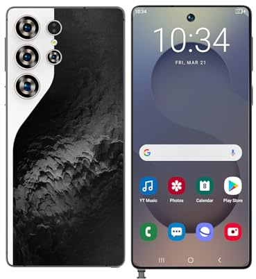 Smartphone S26 Ultra Sbloccato 5G, Display HD Da 7,3, 16GB RAM 1TB ROM, Doppia SIM, Fotocamera Da 72 MP 108 MP, Sistema Operativo Android 14, Supporta WIFI/Bluetooth/GPS/Face ID,Black-7.3 Inch