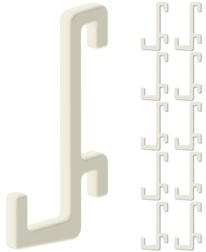 Set di 10 ganci per pannello forato Ikea Skadis - Gancio a L dritto, 15 mm - Supporto da parete, pannello per utensili e accessori