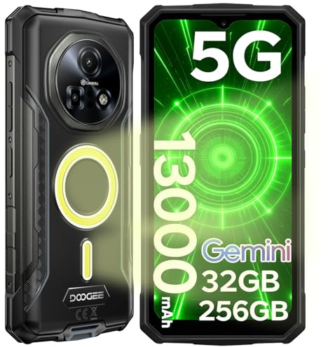 DOOGEE Fire 7 Pro Rugged Smartphone 5G, POC Intercom, 1200LM Dual Camping Lights, 13000mAh/33W, 32GB+256GB Rugged Phone, 64MP+20MP Night Vision, 6.6'' 90Hz, 5G Dual SIM IP68 Waterproof Phone, OTG/NFC