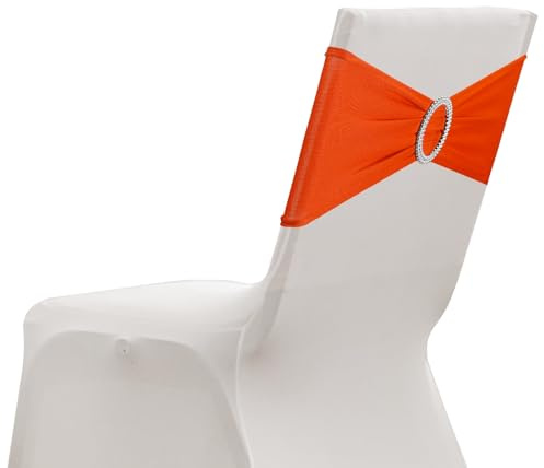sourcing map Paquete de 20 bandas elásticas para silla, banda elástica para silla con hebilla deslizante, lazos elásticos universales para bodas, fiestas, ceremonias, eventos, decoración de eventos
