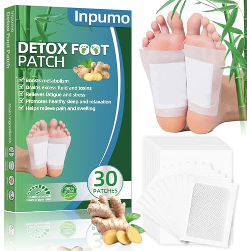 Inpumo Detox fotplaster, naturliga ekologiska kuddar för att ta bort gifter, lindra kroppsstress, ta bort gifter för djup rening, förbättra kvaliteten