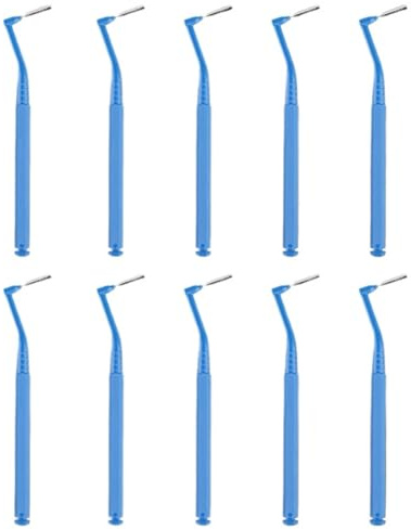 Interdentalborstar set med 10 interdentala borstar, mikro- och miniborstar med dammskydd (blå (1,0–0,2 mm)