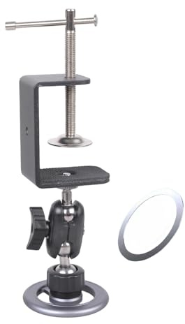 Phone Mount Adjustable Bracket for Most Rotating Stand Clamp Holder for Golf Cart Tripod Bracket for Gym Kitchen Golf Cart Tripod Adjustable Rotating Clamp Holder