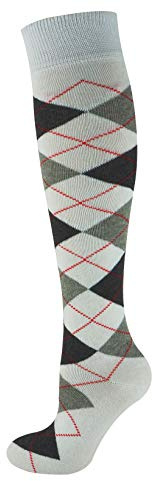 Mysocks Knee High Socks for Women and Men - Breathable Combed Cotton Seamless Toe Argyle Unisex Long Socks - Casual Knee Length Golf Socks