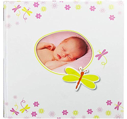 goldbuch Babyalbum mit Fensterausschnitt, Schmetterling, 30 x 31 cm, 60 weiße Blankoseiten mit 4 illustrierten Seiten und Pergamin-Trennblättern, Kunstdruck mit UV-Lack, Weiß, 15112