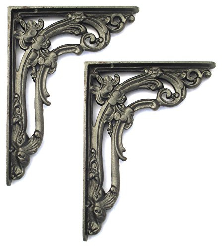 Paire de supports d'étagère victoriens en fonte (15 cm x 20 cm)