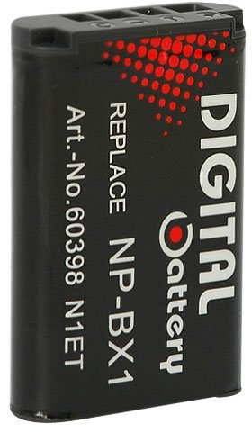 Akku NP-BX1 kompatibel mit Sony DSC-H400, HX50, HX50V, HX60, HX60V, HX300, HX400, HX400V, RX1, RX1R, RX100, RX100 II, RX100 III, WX300, WX350, HDR-AS15, HDR-AS30V, HDR-AS100VR Action Cam, Musik-Videorecorder HDR-MV1 ACCU - 1000mAh Li-ion