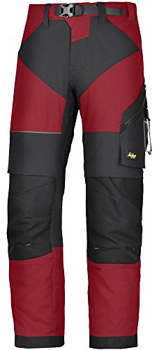 Snickers 69031604046 FlexiWork Pantalon de travail Taille 46 Rouge Chili/Noir