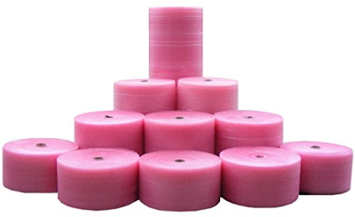 Realpack Luftpolsterfolie, antistatisch, 50 cm breit, Pink Elektrostatischer Schutz beim Transport, ideal für den physischen Schutz