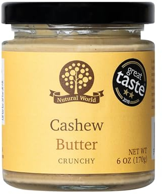 Nutural World - Krispig Cashew nötsmör (170g) - Great Taste Award vinnare - 100% oblandad vara