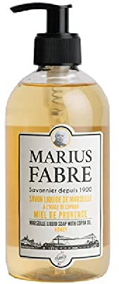 MARIUS FABRE - Savon liquide de Marseille à l'huile de coprah, parfumé au miel de Provence, mains et corps, flacon pompe 400ml