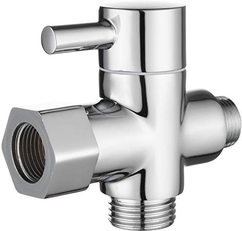 Tecmolog 3 Wege Ventil Messing Umschaltventil 3/8”- 12/17 T Stueck für Bidet Handbrause Chrom,DSF007D