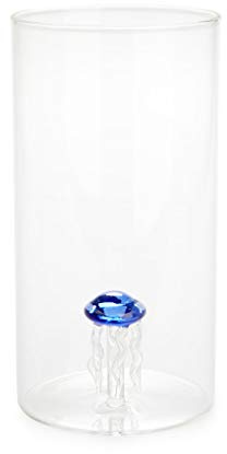Balvi Blumenvase Atlantis Blau Farbe Vase Medusa zylindrisches Glas innen Original dekorative Vase mi