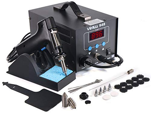 YIHUA 948 Standard Desoldering Station, 80W, with Auto Shutoff, Variable Precise Temperature (716°F ~ 896°F), ºC/°F display, Sleep Function and More.