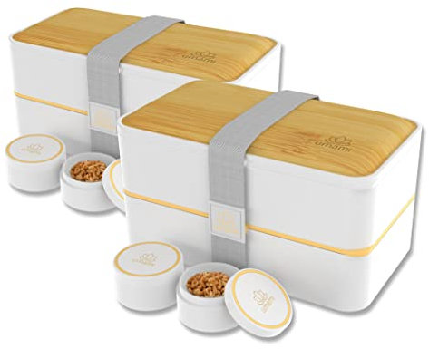 Umami Bento Box Adult Lunch Box with Utensils, 1200 ml Large, All-in-One Meal Prep Compartment Containers for Men/Women, Cute Leak Proof Bento Box