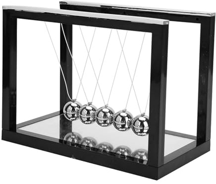 Dpofirs Newtons Cradle, Desk Toy Newtons Cradle Large, Educational Science Toy for Gifts and Children Toys(black)