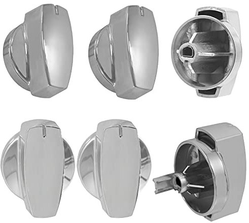 SPARES2GO Temperaturregelung + Kochfeld-Regler kompatibel mit Belling 444440223 44442983 Backofen Herd (Chrom, 6 Stück)