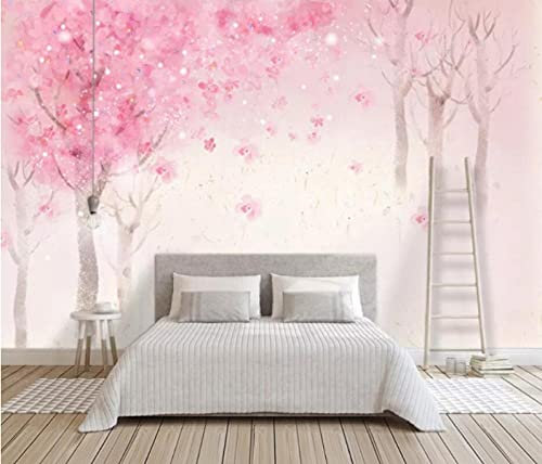 ZGHNZZ Stickers Muraux Fleurs De Cerisier Roses Du Japon Papier Peint Sticker Mural Decoration Pour Chambre Fond De Télévision Cuisine Bureau Adulte Enfant Papier Peint Panoramique 200X140 Cm