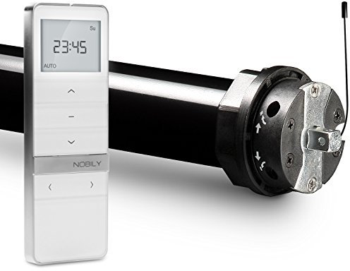 4x NOBILY Funkrollladenmotor PR5, Maxi - Funkmotor mit mechanischer Endabschaltung, 20Nm Zugkraft (entspricht ca. 50kg), inkl. 5-Kanal Handsender Timer Exquisit-Ausführung