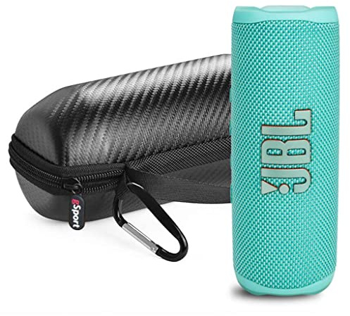 JBL FLIP 6 Enceintes portables étanches avec étui en fibre de carbone gSport (bleu sarcelle)