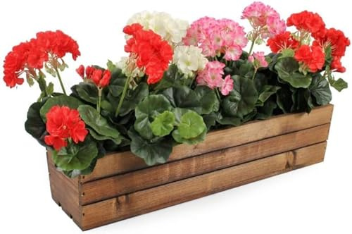 KOTARBAU® Blomlåda, örtlåda av trä, lång balkong blomlåda, 600 x 180 x 150 mm, brun