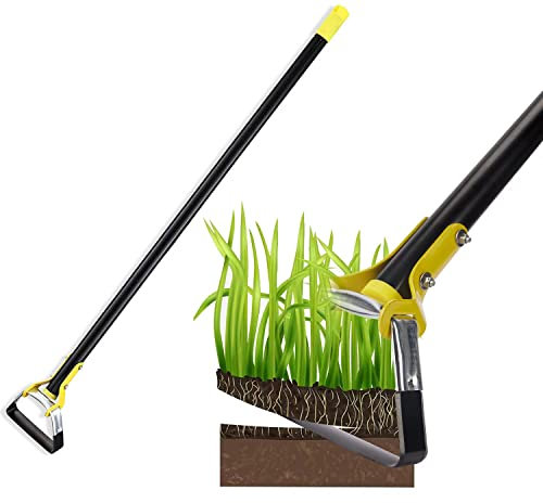 MELVTATA Zappe da giardino Zappa da giardino 188 cm per piantare verdure fattoria, zappe Hula palmare in acciaio inossidabile - zappa con staffa ad azione regolabile per diserbo/allentamento