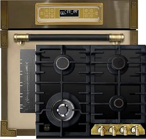 Kaiser Herdset EH 6726 ElfAD+KCG 6335 Em Turbo, Retro Einbau Backofen 80L, 11 Betriebsfunktionen+Retro Einbau Gas Kochfeld 60 cm, Elfenbein, Erdgas/Propangas/Fl.Gas