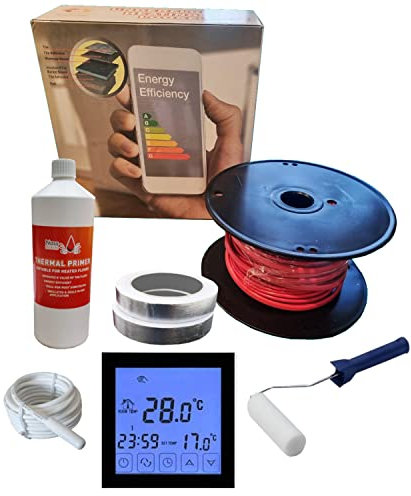 Nassboards Pro Elite Loose Cable Electric Underfloor Heating System 200w - Touch Screen, Wifi, Smart Thermostat with Installation Kit & Instructions for Carpet, Tiles, Laminate, Wood, Concrete