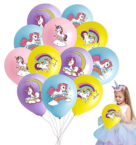Luftballons Geburtstag, RosyFate 50 Stück Einhorn Luftballons, Einhorn Geburtstagsdeko, Luftballons Bunt, Cartoon Ballons, für Kinder Geburtstag Sfeier, Babyparty, Jubiläum Party Deko