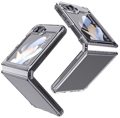 Natbok Hulle fur Samsung Galaxy Z Flip 5 5G, Harte PC Militär Stoßfest HandyHulle Kratzfest Dünn Samsung Z Flip 5 5G SchutzHulle,Schützend Airbag Galaxy Z Flip 5 5G Hulle, Transparent