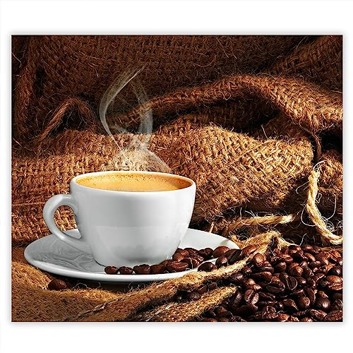 SMTDeco Herdabdeckplatte Ceranfeld Abdeckplatte Herdabdeckung Herdplatten Abdeckungen Induktionskochfeld 60x52 cm Einteilig Kaffee Weiß