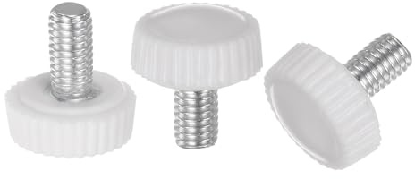 QUARKZMAN 30 Stück Rändelschraube M5 x 12mm Flügelschrauben mit Gewinde, Rundkopf Klemmschrauben Befestigungsschraube Klemmknöpfe Drehknopf für Möbel Modellbau Maschinen Geräte, Weiß