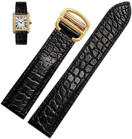 FNDWJ Uhrenarmband aus Krokodilleder, für Cartier-Uhrenarmband, 20 mm, Leder-Tankschlüssel, London, Calibo Uhrenkette, Damen, 20 mm, 18 mm, Achat