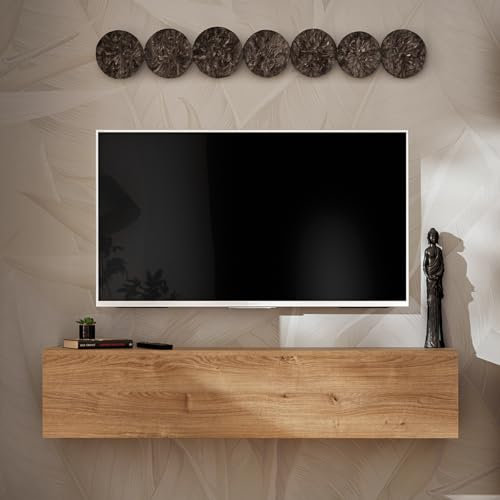 Komodee Hängender TV-Schrank Como, Eiche - Honigtrüffel, für Wohnzimmer, Schlafzimmer