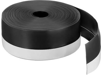 sourcing map Joint d'étanchéité en silicone pour porte - 45 mm - Ruban adhésif pour porte - Pour fenêtre de maison ou douche - Longueur : 12 m - Noir