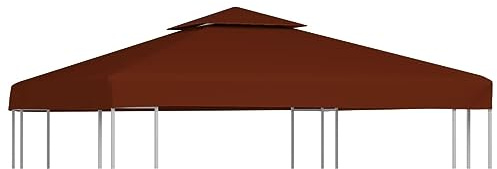 Iiaky Copertura Superiore Gazebo a 2 Strati 310g/m² 3x3m Terracotta,Telo Gazebo Copertura in Tessuto Poliestere 100% - Telo per Gazebo da Giardino Esterno Vari Modelli