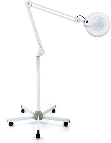 innytund LED Lupenleuchte 5 Dioptrien Kosmetik LED Lupenleuchte Arbeitsleuchte Lupenlampe Ständer with 5*Rad, 24W Lupenlampe Kosmetiklampe