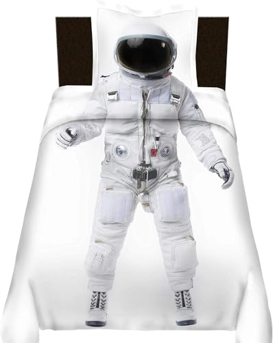 Homemissing Astronaut Bettbezug, 200 x 200 cm, extra Raum, atmosphärischer Druck, Dekoration, Erwachsene, Kinder, Bettwäsche, Set, Weltraum und Astronaut, Motiv, Dekoration, Bettwäsche-Sets