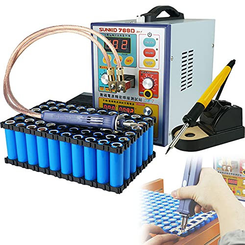 Saldatrice a punti per batteria 769D, saldatrice portatile con comando a pedale 18650 Batteria al litio per assemblaggio, saldatura, test di ricarica della batteria Dispositivo all-in-one