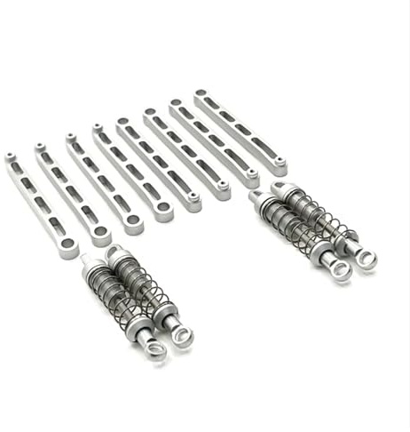 RC Parts Compatible with MN for MN78 1/12 RC Car Spare Parts Metal Upgrade Outer for Spring Shock Absorber for Chassis Fixing Rod Set(White)